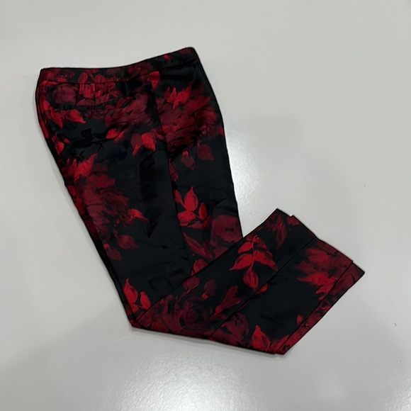 Talbots Pants - TALBOTS Hampshire Red & Black Floral Ankle Pants 6P